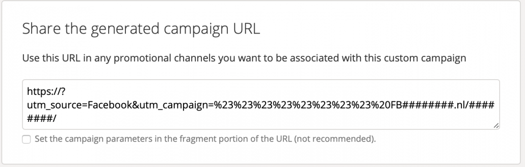 Campagnelink van Campaign URL Builder